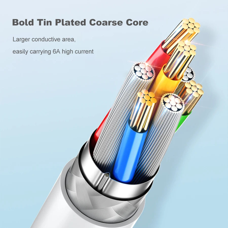 PD 100W USB Type C Super Fast Charging Cable 6A USB