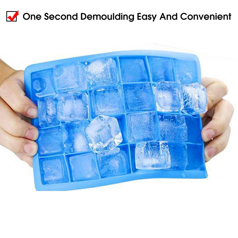 With Lid / No Lid 24-Hole Silicone Ice Tray Square Box Auxiliary