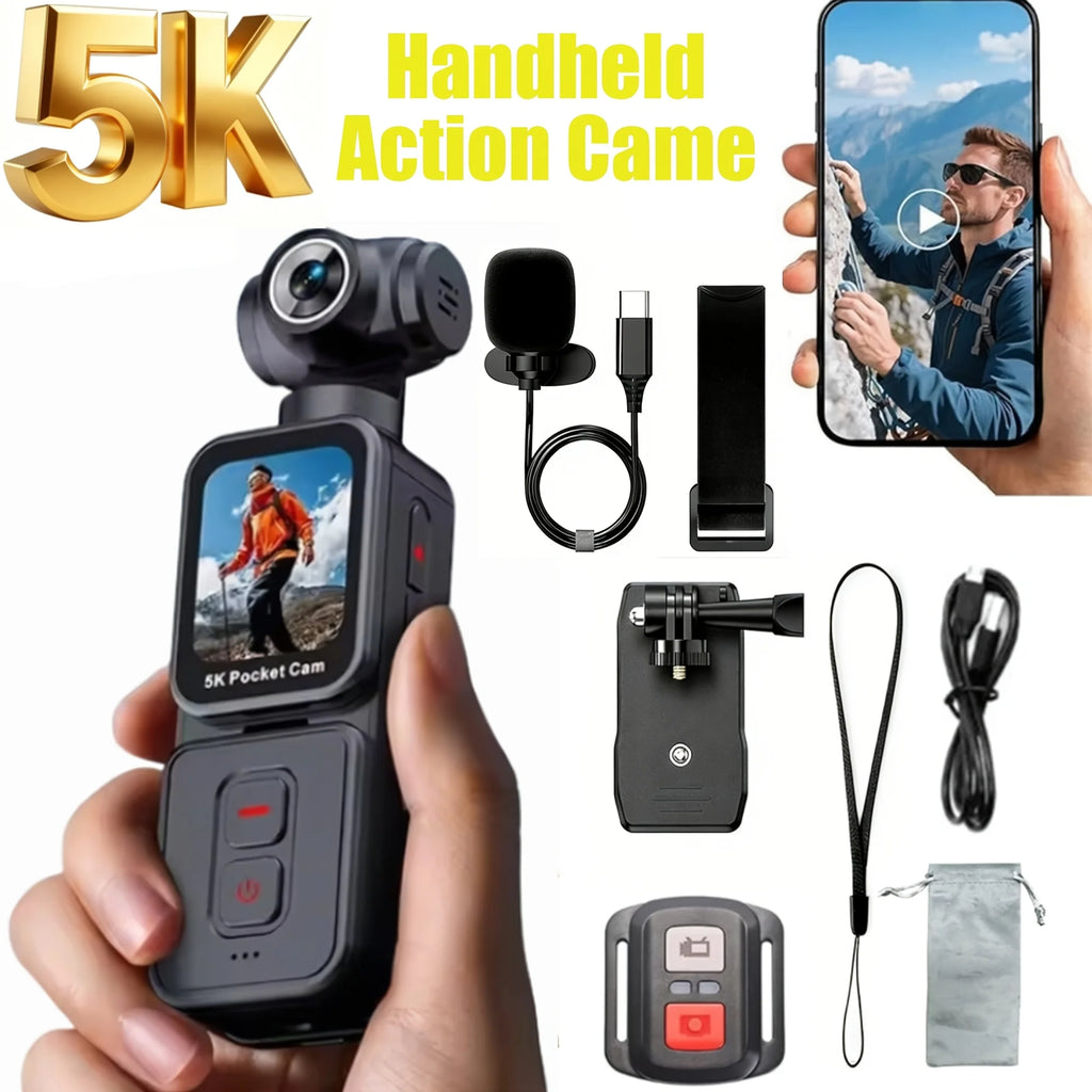 5K Pocket Vlog Camera With 270° Rotatable Lens Smart AI Face