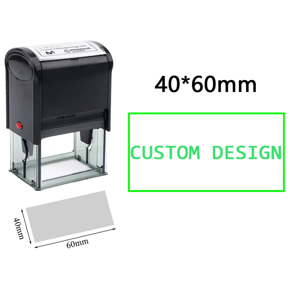 Customize LOGO Self-Inking Stamp Rubber Kit Self Ink Dial Seal Business Number Monogram Printing Stamp Multiple Ink Color Option