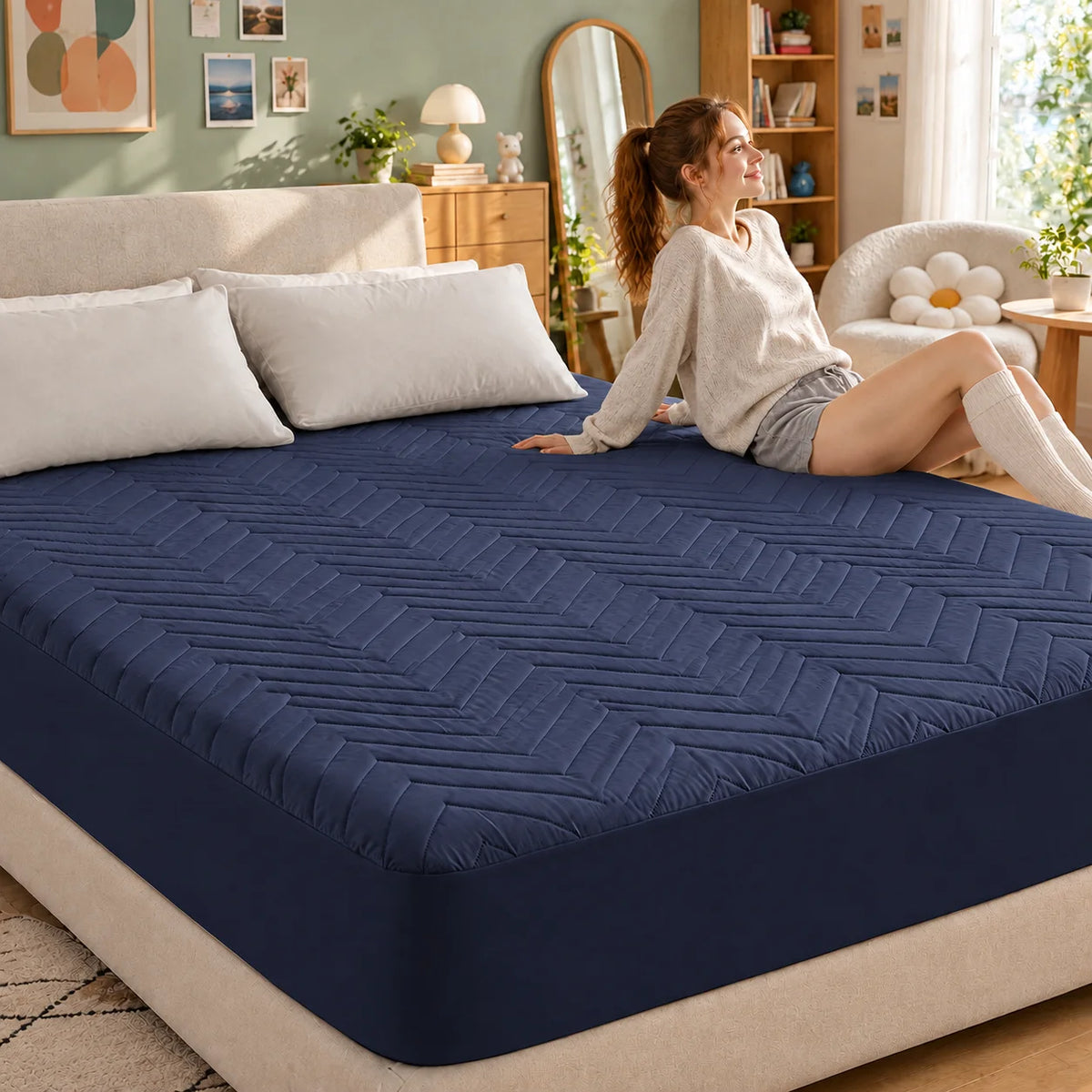 Waterproof Fitted Mattress Protector - Quilted Mattress Cover