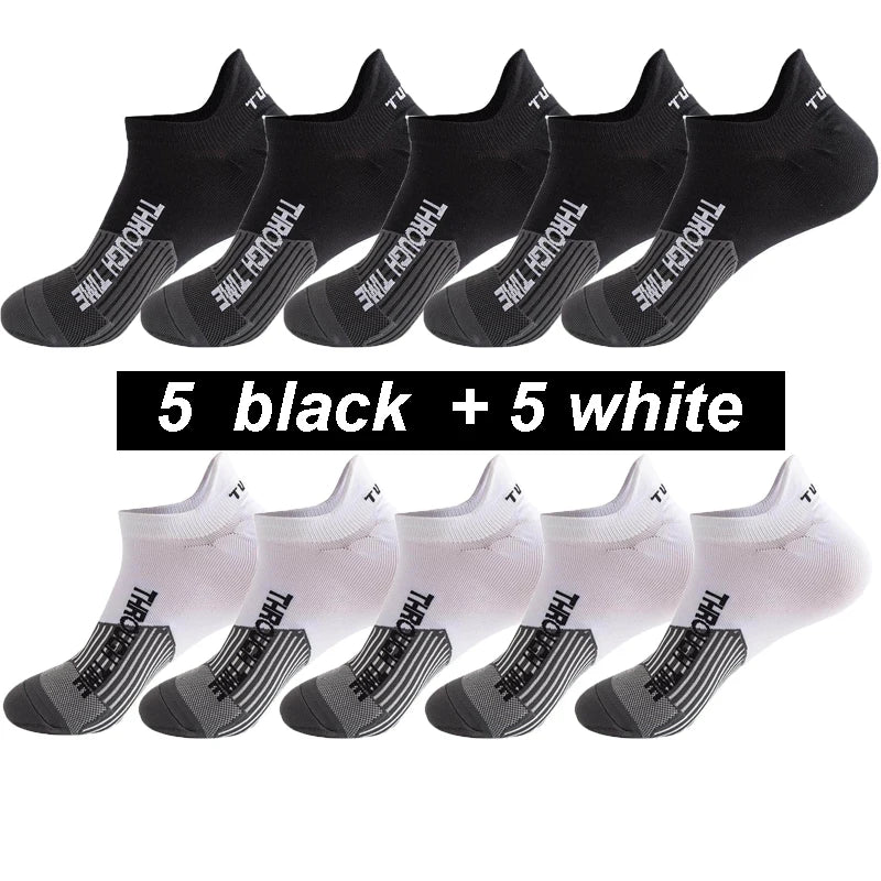 10 Pairs/Lot High Quality Men's Ankle Socks Athletic Fitness Running Socks Breathable Spring Summer Mesh Casual Short Sock Gifts