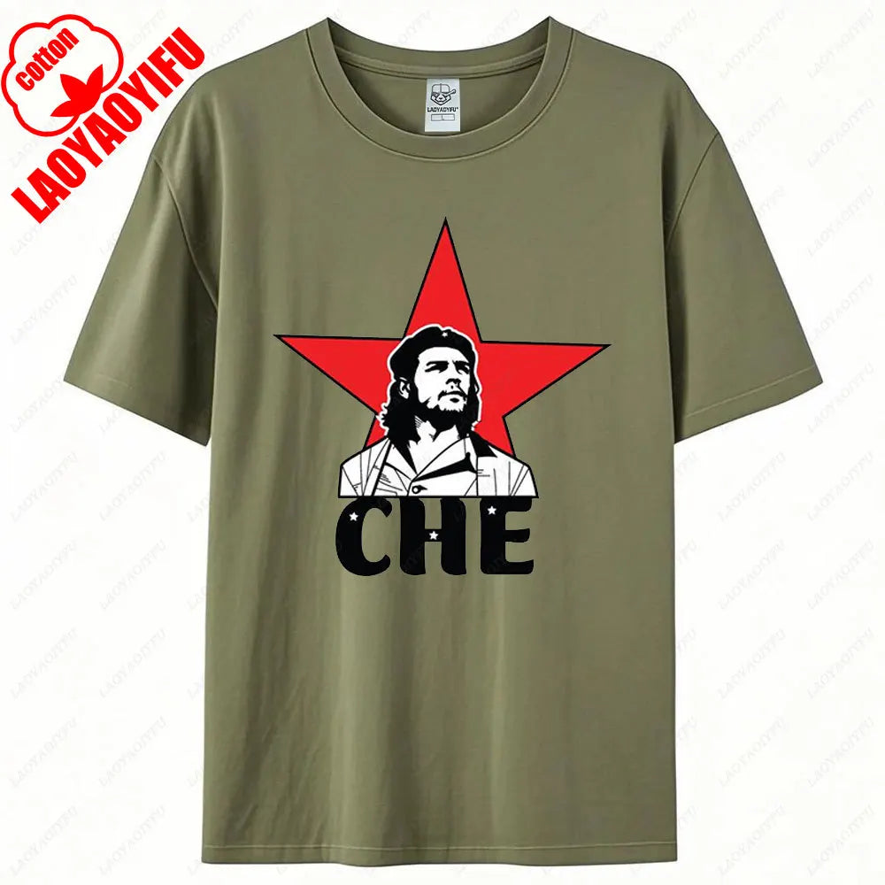 Che Guevara Shirt Rebel Cuban Shirt Guerrilla Revolution TShirt Casual Short Sleeve Men High Quality Tee Cotton Loose Tops