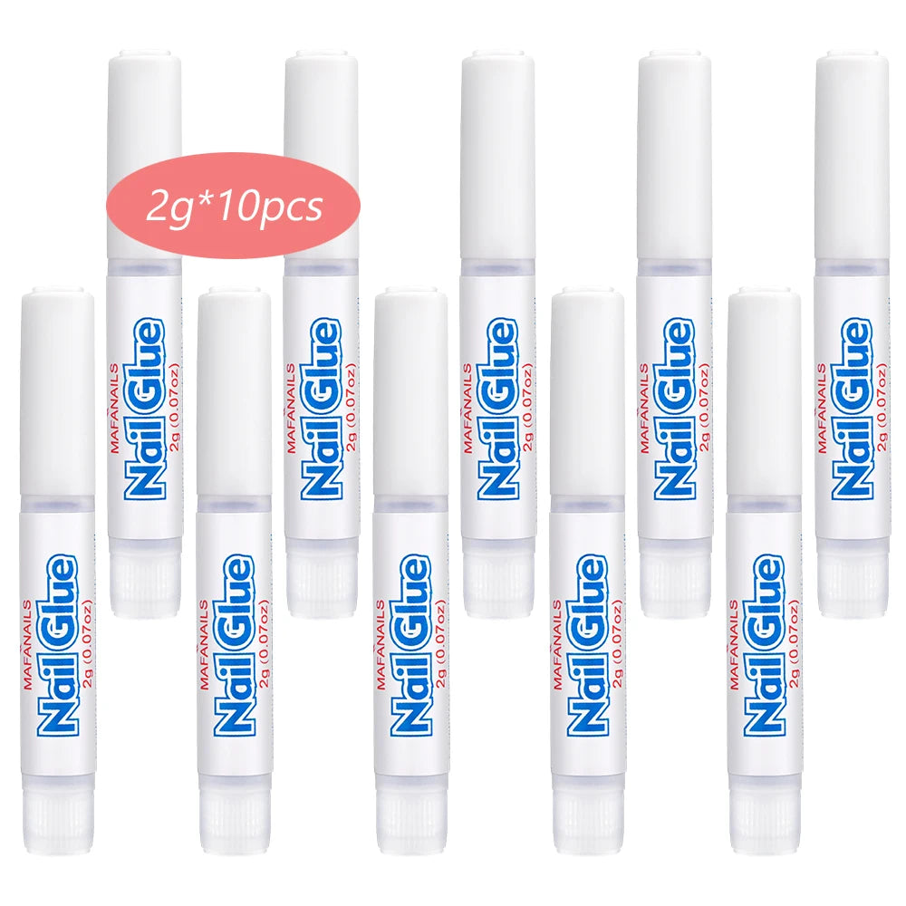 10/7/5/2g Fast Drying Nail Glue for Nail Tips Super Strong Adhesive Liquid Glue Rhinestones Gel Glue With Brush Manicure Tools #