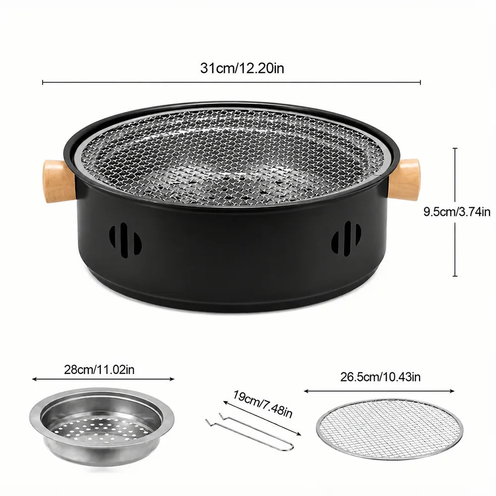 Portable Mini BBQ Grill Stainless Steel Charcoal Desktop