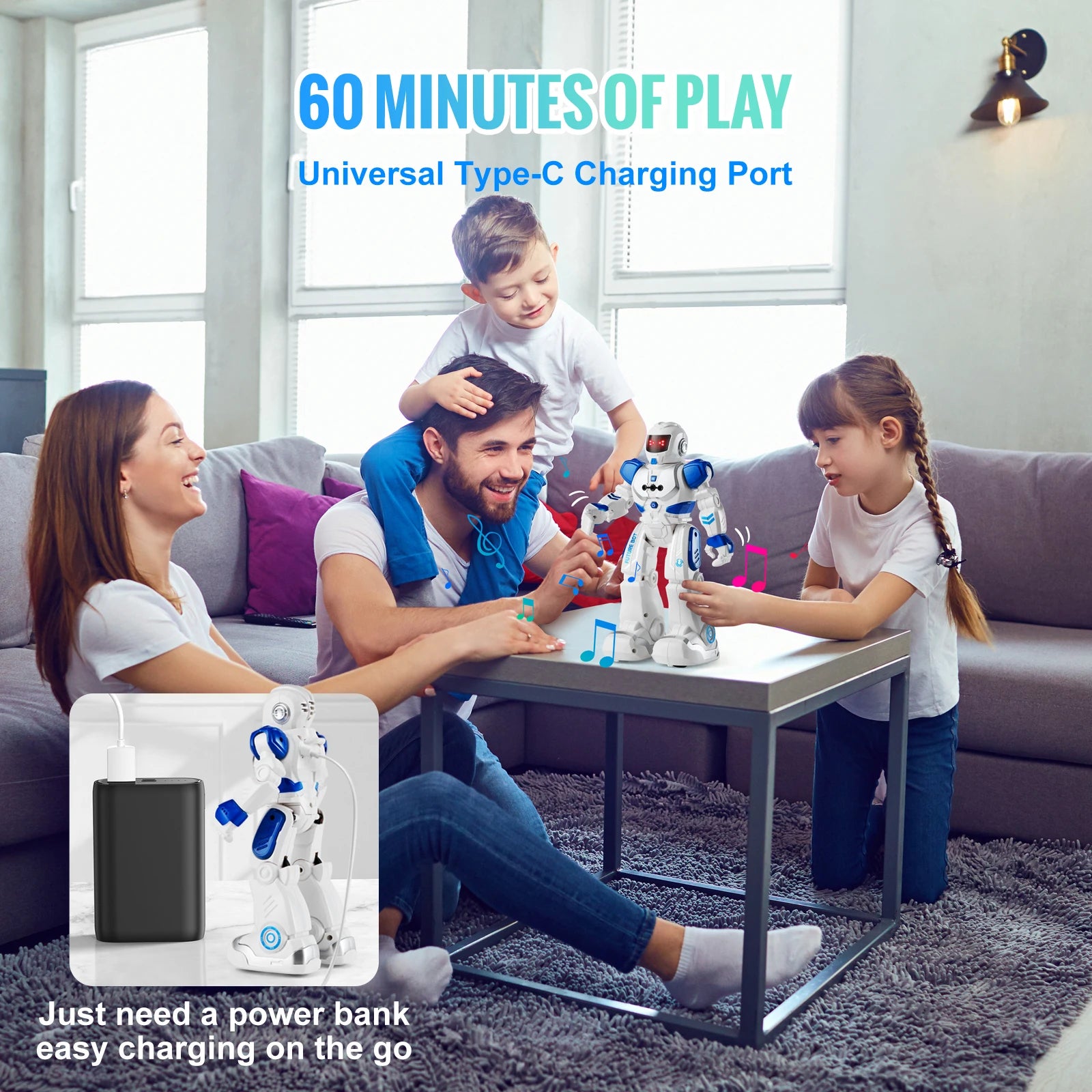 SucceBuy RC Robot Action Walking Singing Dancing Figure Gesture Sensor Toys for Age 3+ Kids Boys Girls Birthday Gift Present