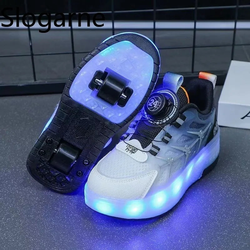 Children New Roller Sneaker Girls 2 Wheels Roller  with LED Light