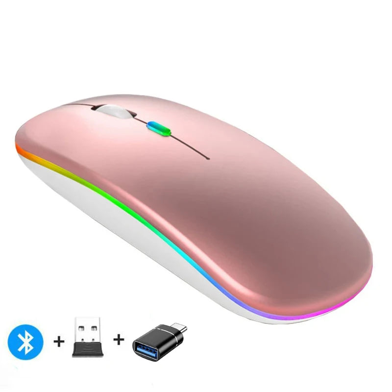 Rechargeable Wireless Mouse Bluetooth-compatible 2.4GHz