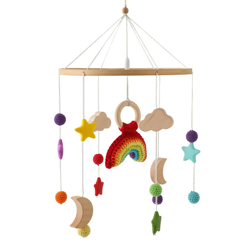 Let's Make Baby Rattle Toy 0-12 Months Wooden Mobile Newborn Music Box Bed Bell Hanging