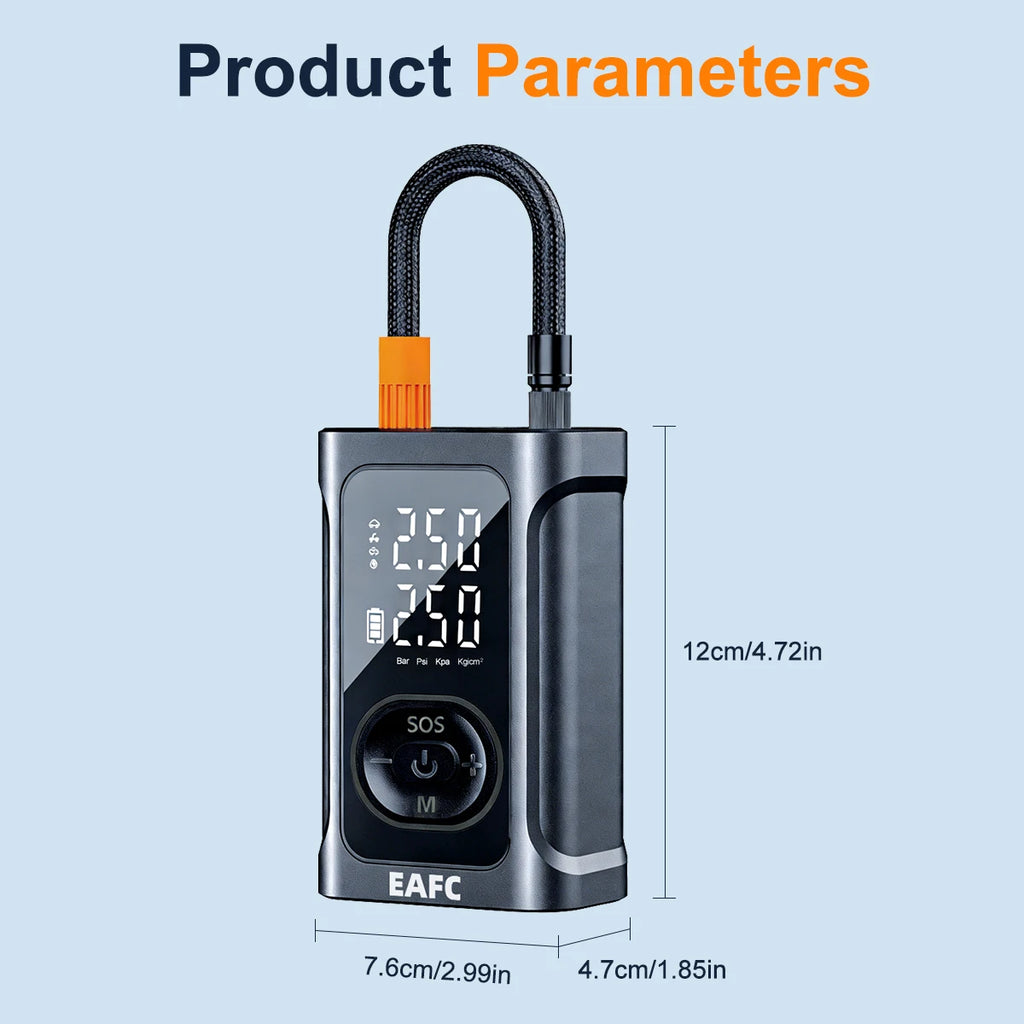 EAFC Rechargeable Air Pump Tire Inflator Portable Compressor