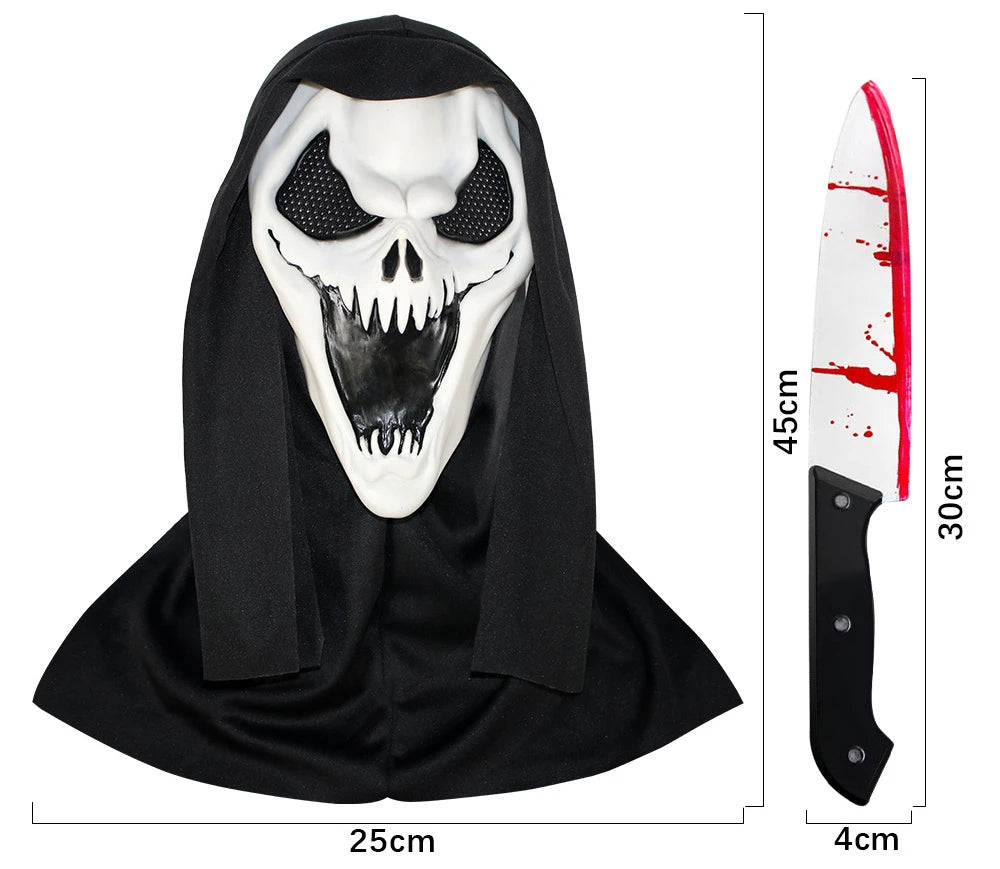 Skull Horror Movie Full Head Mask,Latex,High Elasticity,Cosplay Party props
