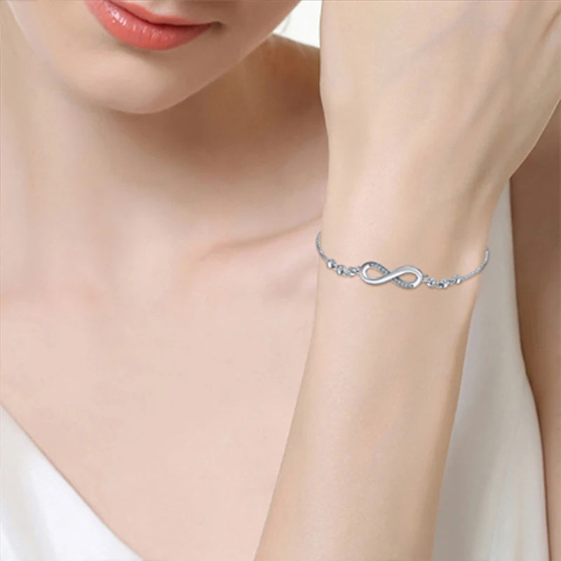 Sparkling Star Bracelet 925 Silver Original One-Size-Fits-All Soft Links Bracelet Zircon Chain For DIY Charms Jewelry Gift New