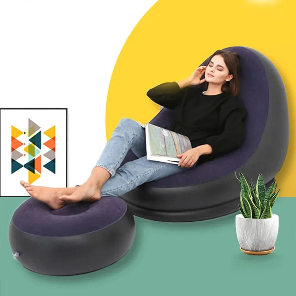 Lazy Inflatable Lounge Chair for Adults Folding Portable