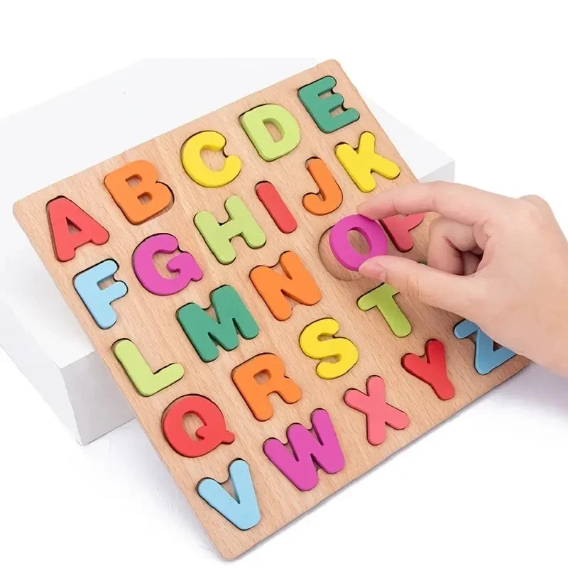 Montessori Wooden Puzzles Matching Games Early Education Toys Mathematics Shape Cognition