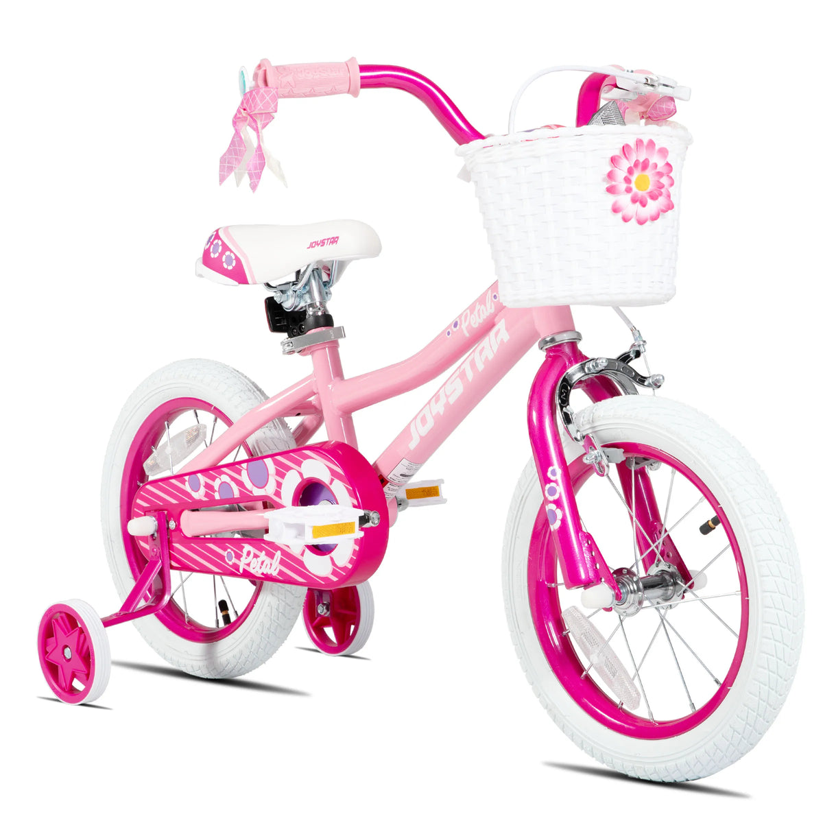 JOYSTAR Petal Girls Bike for Kids Ages 2-10 with Training Wheels Basket Streamers