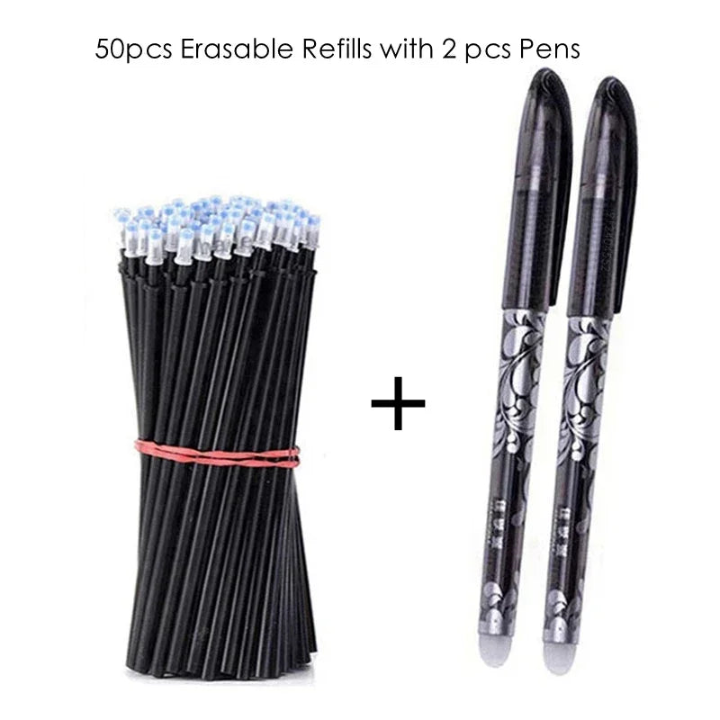 52Pcs/Set Gel Pen Erasable Refill Rod Erasable Pens 0.5mm