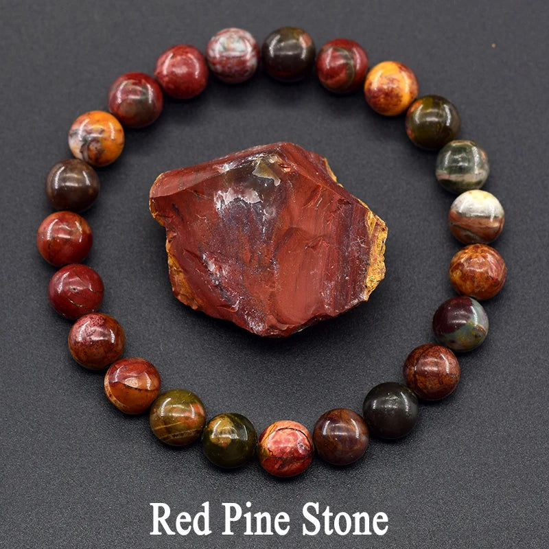 Original Reiki Blue Apatite Beads Bracelet Men Women Natural Lapis Lazuli Amethyst Yellow Tiger Eye Stone Beads Bracelet Jewelry