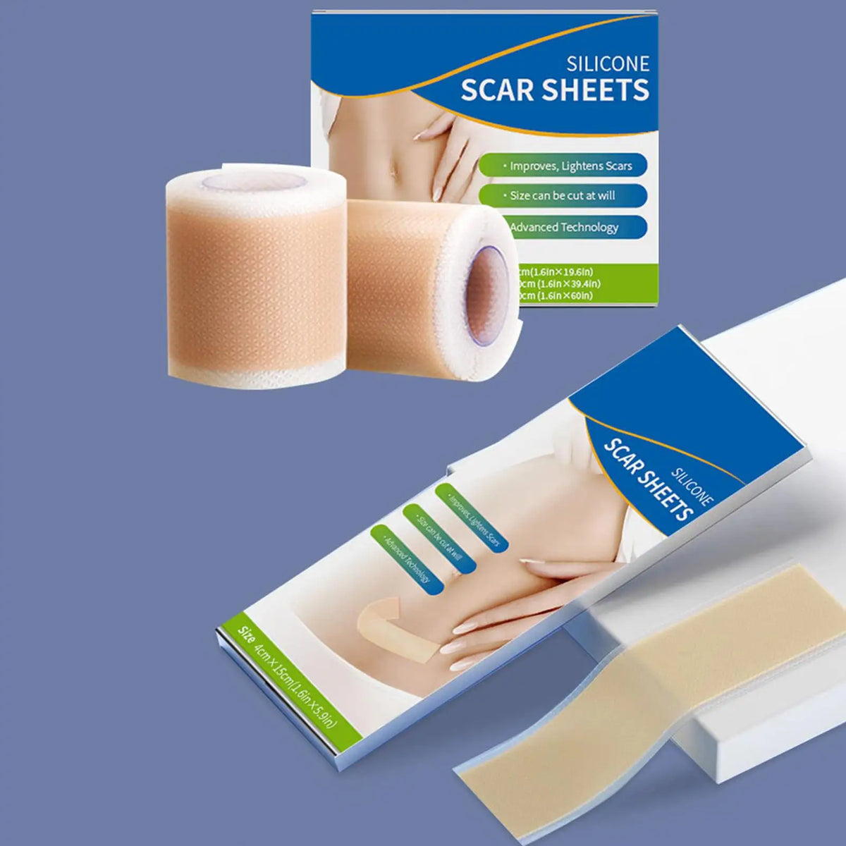 1 Roll Silicone Scar Sheets ,4cm X 50cm Silicone Scar Sheets