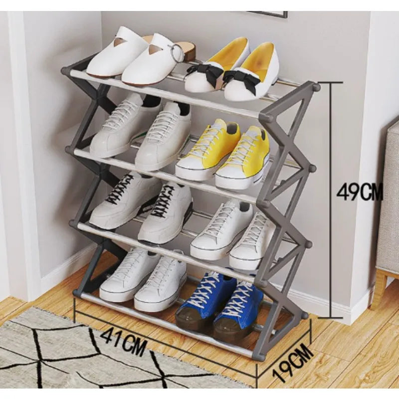 4Layer X-Type Shoe Rack Multi Layered Space Saving