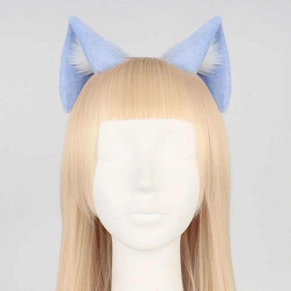 Cute Animal Cat Ears Headband Furry Artificial Gothic Headband Gothic