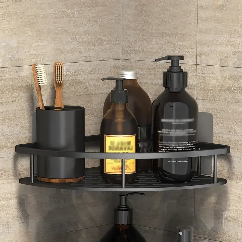 Bathroom Storage Rack No Drill Shelves Wall Mount Corner