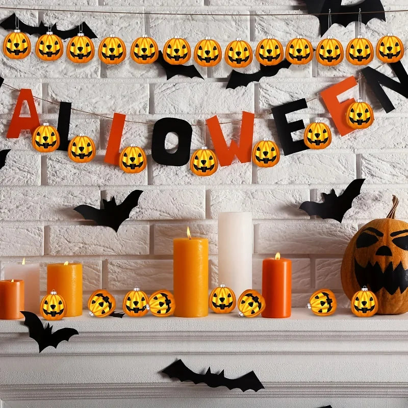 20-80pcs Halloween White Ghost Pumpkin Ball Hand
