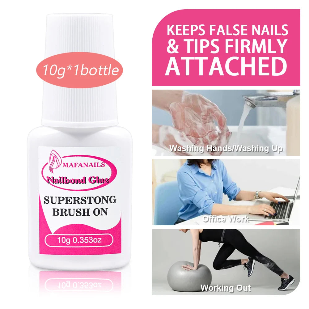 10/7/5/2g Fast Drying Nail Glue for Nail Tips Super Strong Adhesive Liquid Glue Rhinestones Gel Glue With Brush Manicure Tools #