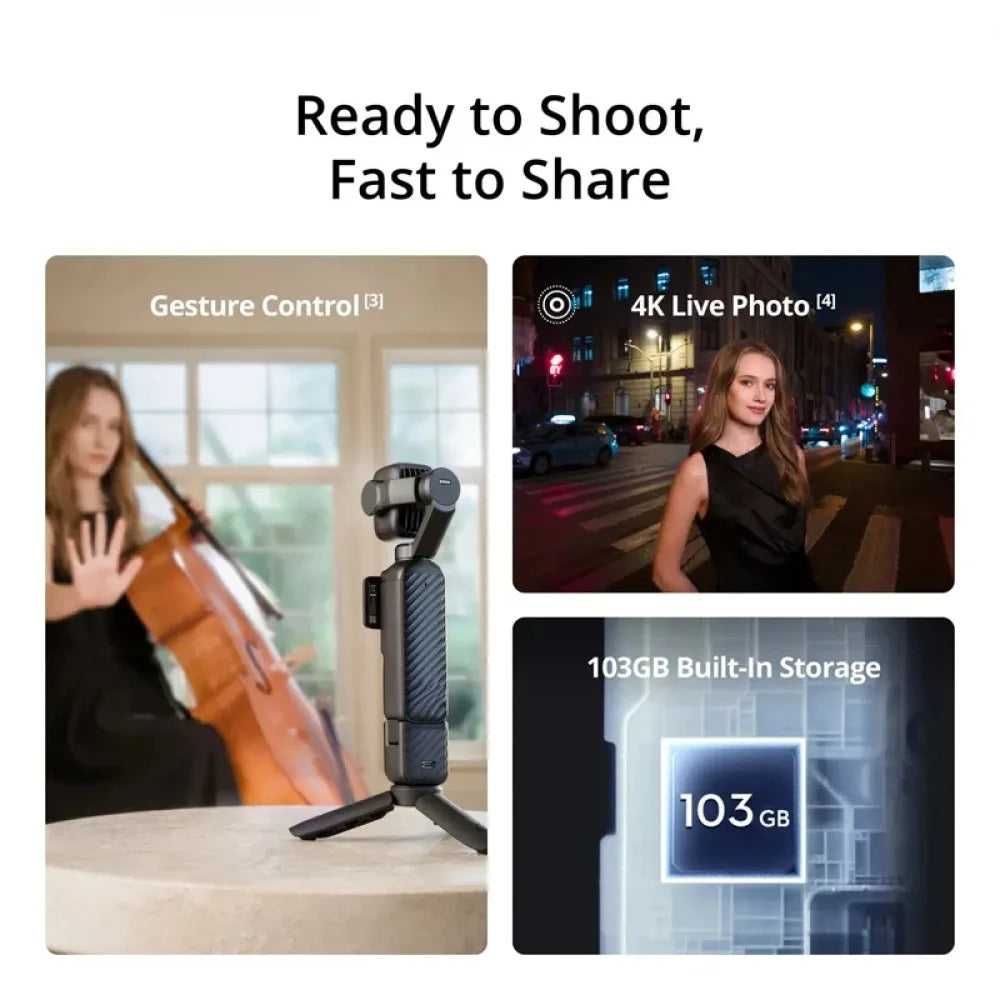 8K Vlog Recording Camera Pocket 4P Dual Cameras Cinematic Shots Near & Far
