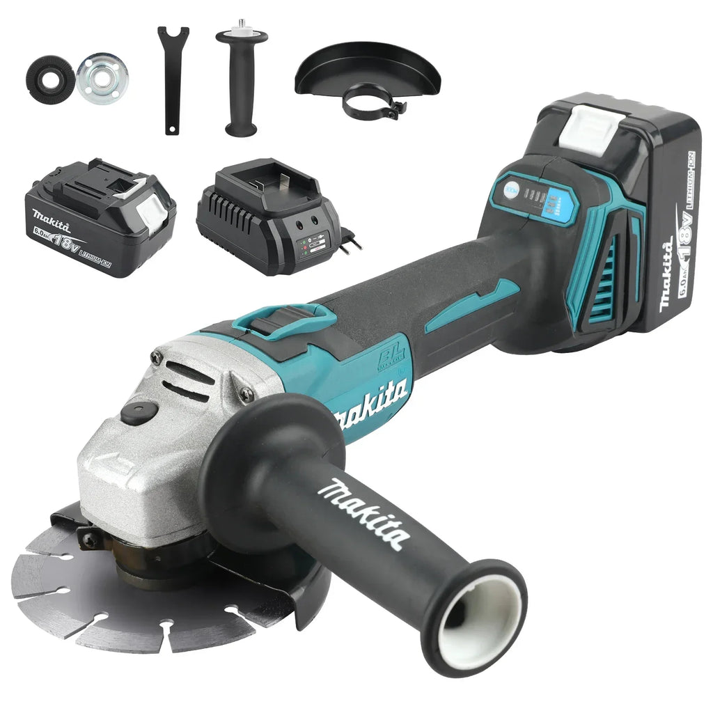 Makita DGA404 18VBrushless Angle Grinder: 125mm Wheel, 680W, 10000RPM for Metal Cutting, Grinding & Industrial Construction Jobs