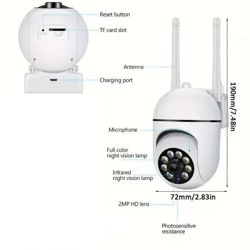 Wireless Monitoring Camera 360 degree intercom 5MP Home Security Camera