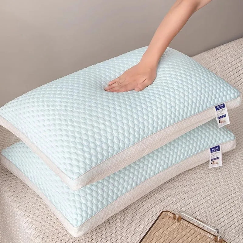 1PC Cool Bean Ice Silk Pillow Down Alternative Microfiber Filling Breathable