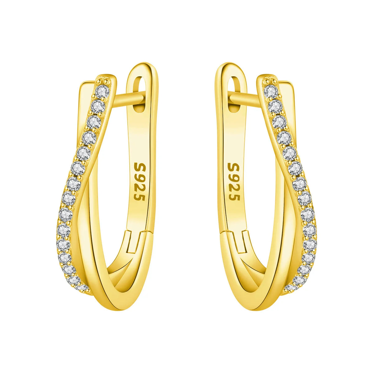 925 Sterling Silver Star Twisted Line Earrings Jewelry