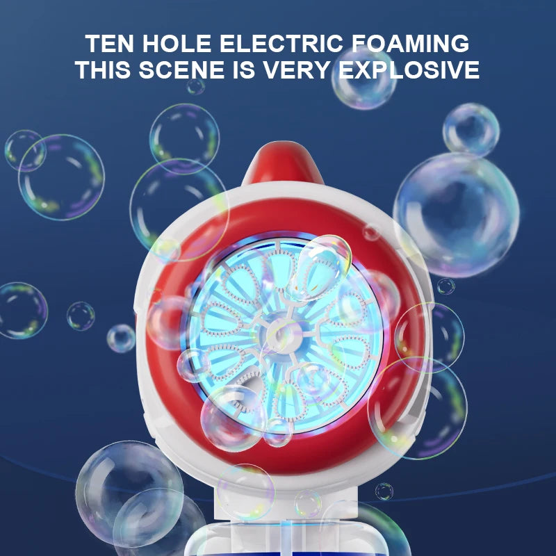 Fully Automatic Space Bubble Machine, Children's Electric Toy, Light-Up Handheld Bubble Gun [Does Not Include Bubble Liquid or Batteries] [Christmas Gift]