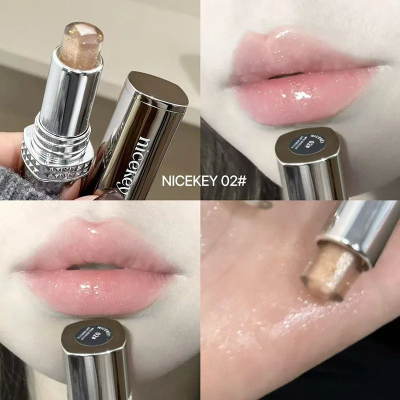 NICEKEY Silver Diamond Lipstick Moisturizing Lips Makeup