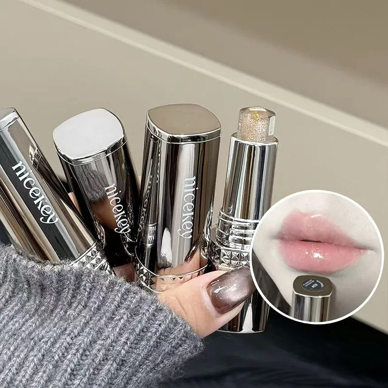 NICEKEY Silver Diamond Lipstick Moisturizing Lips Makeup