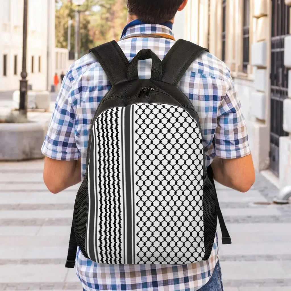 Palestinians Keffiyeh Pattern Backpack for Women Men Waterproof College School Tradition Bag Print Bookbags