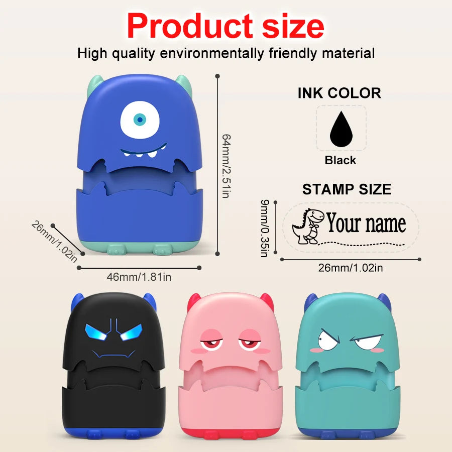 Custom Cartoon Baby Name Stamp Kit - Reusable for Cotton