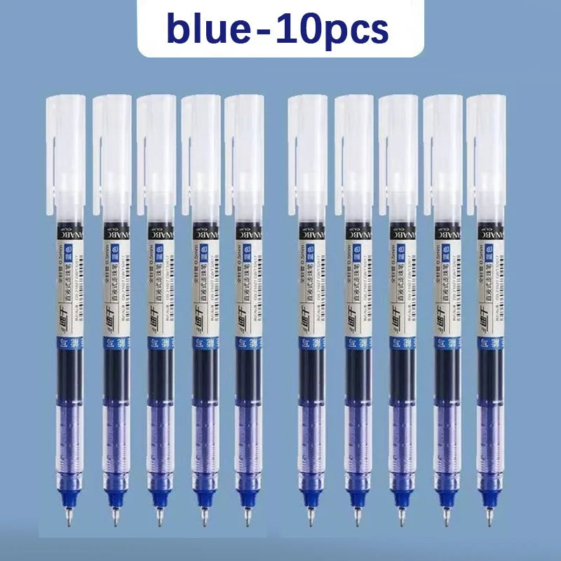 10Pcs High Quality Needle Type Gel Pens Straight Liquid