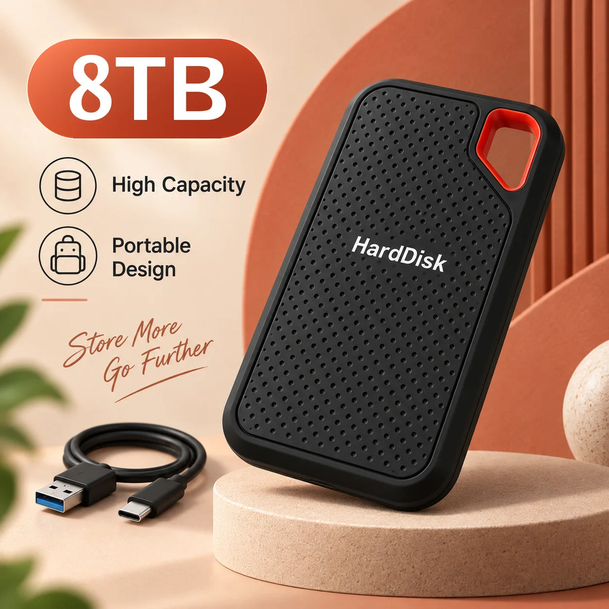 2TB External Hard Drive USB3.1 Mobile Storage Hard Disk