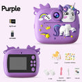 Purple Cute Kids Colorful Instant Print Small Camera with SD Card