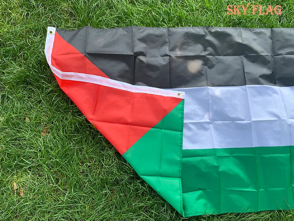 SKY FLAG Large Palestine Flag 150 X 90cm Hanging High Quality Polyester Gaza Palestinian Banner