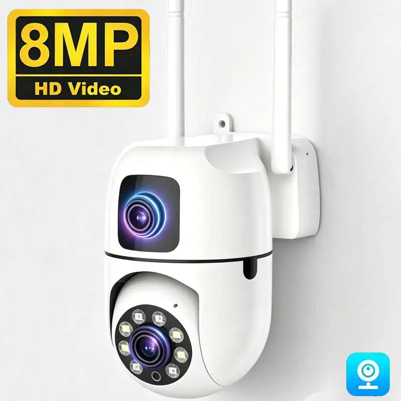 Home Camera HD 8MP Baby WIFI Camera Dual Lens Indoor Mobile Tracking