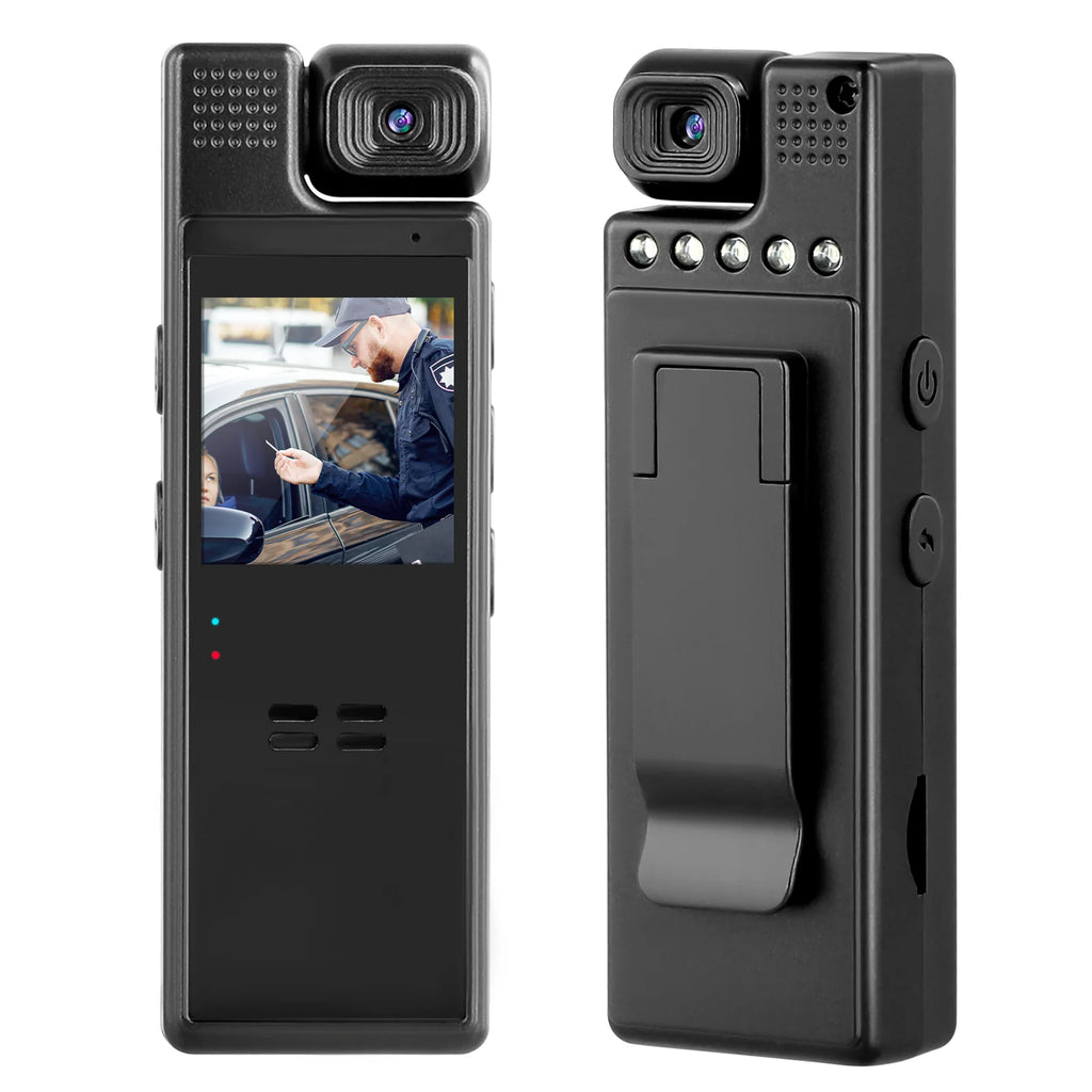64G Body Camera With Video And Audio Recording, 1080P HD Police Body Worn Cam With 180° Rotatable Lens, Night Vision