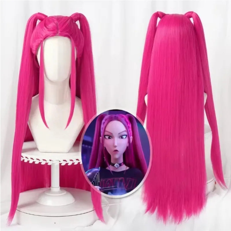 33.5-inch Purple Long Braid With Side Ponytail Integrated Tiger Mouth Clamp