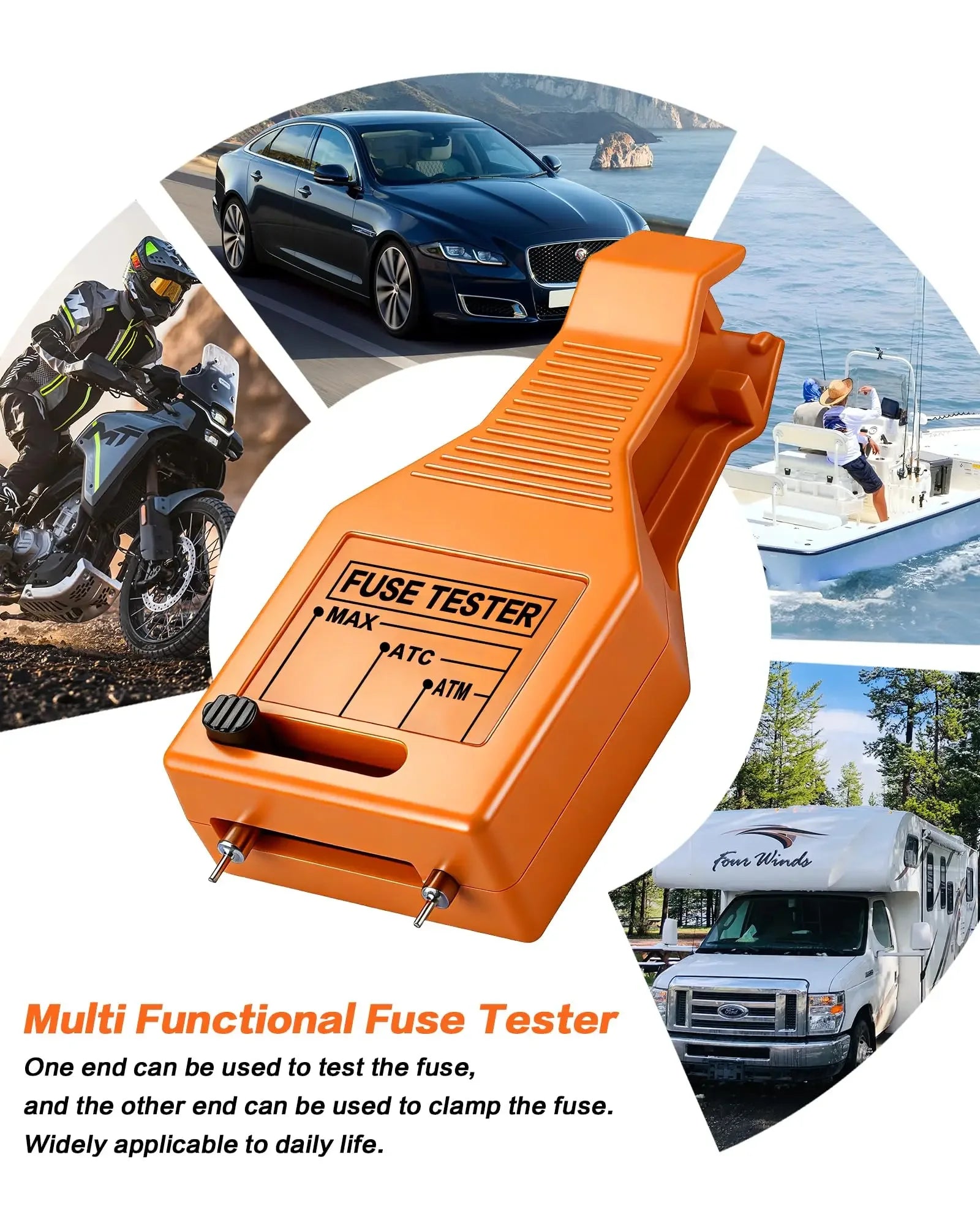 Multi-Functional Fuse Tester Puller Tool Anti-Slip Handle Compatible with MAX ATC ATM Blade Fuse Checker for Car Truck