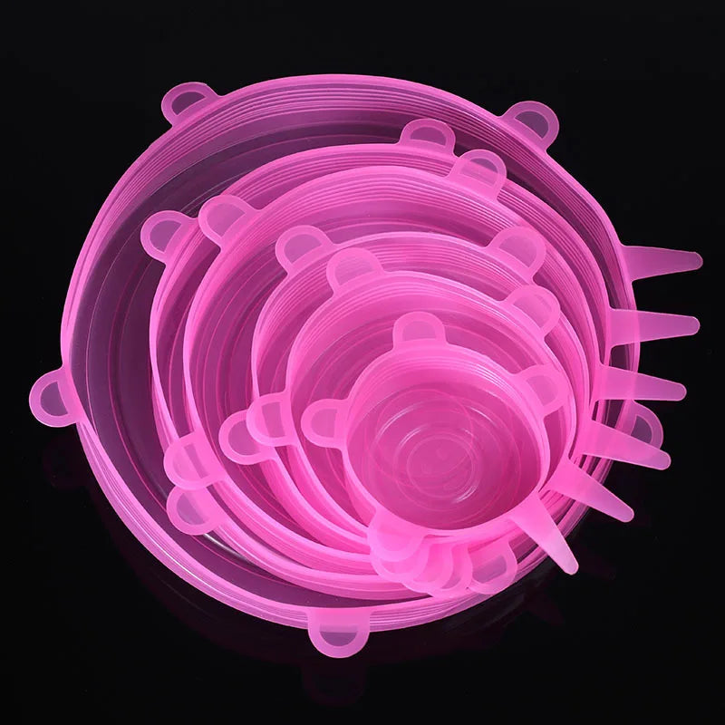 6pcs/set Silicone Covers Adaptable Silicone Lids Silicone Caps for Food