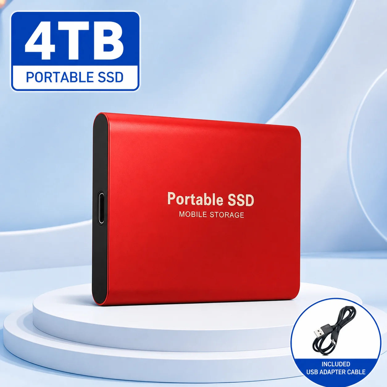 2TB Fast Portable Hard Drive External SSD Hard Disk USB Type-C High-Speed Storage for Laptop/Mac/PC