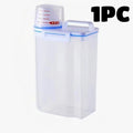 4PCS 2.5L Rice Storage Bucket with Measuring Cup Sealed Moisture-Proof Pet Food Storage Container for Storing Grains Flour Rice
