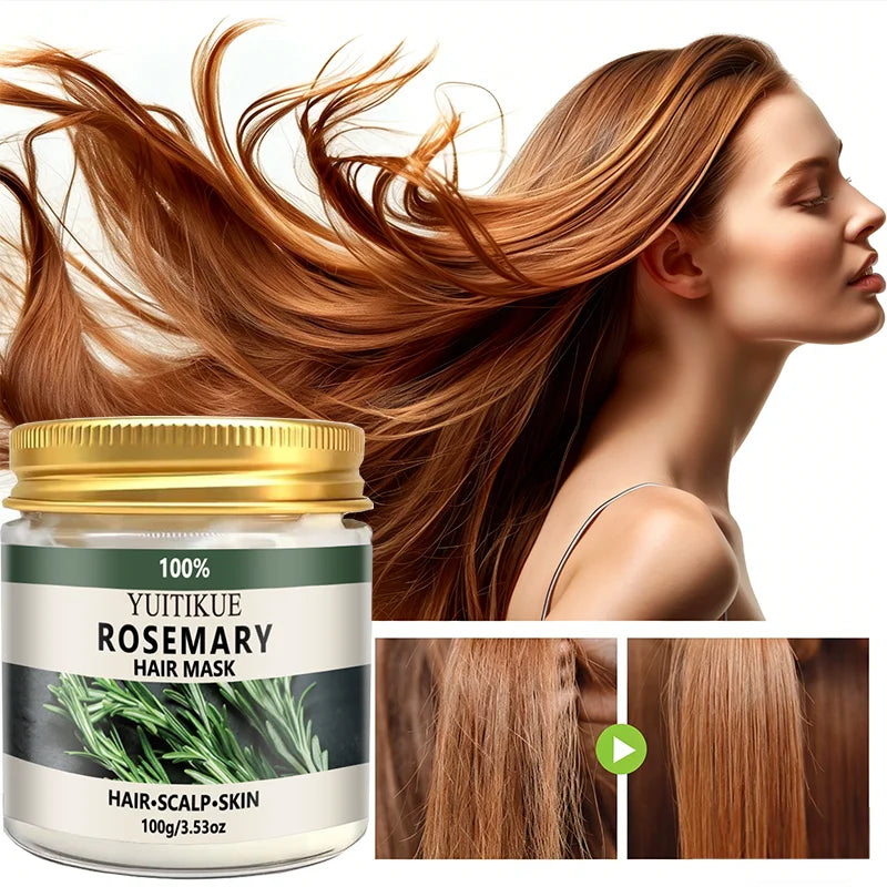 YUITIKUE 100% Rosemary Hair Mask | 3-in-1 Care For Hair, Scalp & Skin | Natural Nourishment & Gentle Hydration Treatment 100g