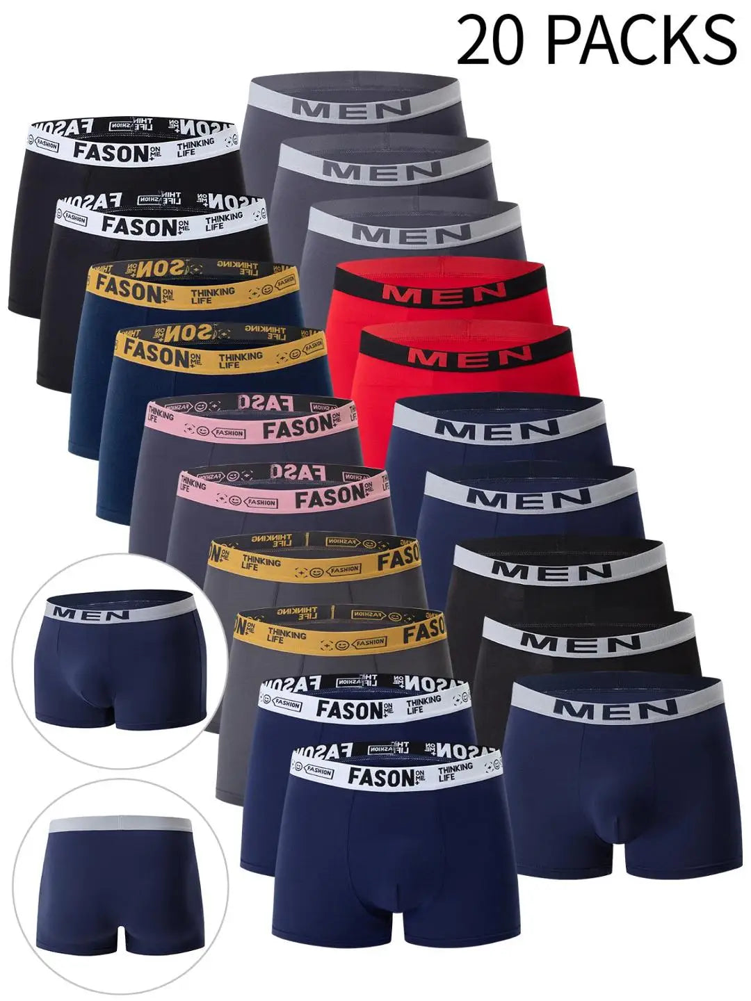 10/14/20 piece men's seasonal fashionable versatile underwear, comfortable plus size multi-color combination base casual shorts